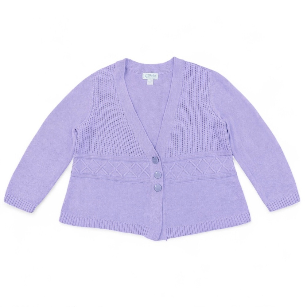 Christopher & Banks Lavender 100% Cotton Sweater - Picture 1 of 6